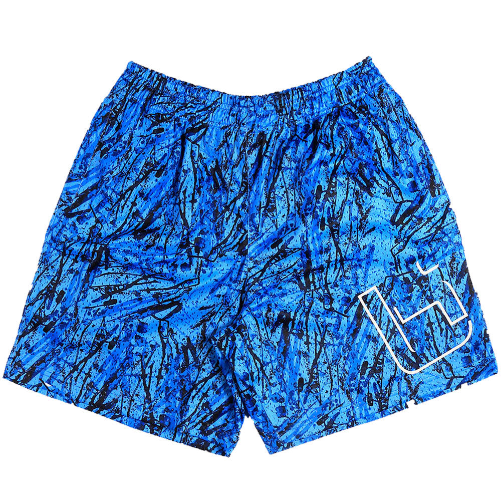 M1 Mesh Shorts in Blue Splatter - Main Image