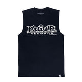 Hoop Note Sleeveless Tee in Navy