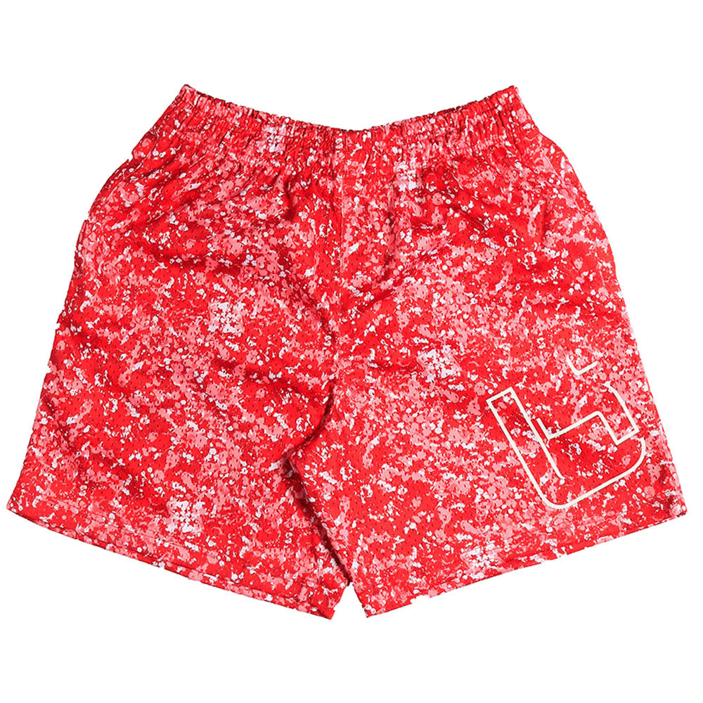 M1 Mesh Shorts in Red Splash