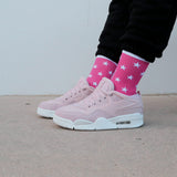 Star Socks in Pink & White